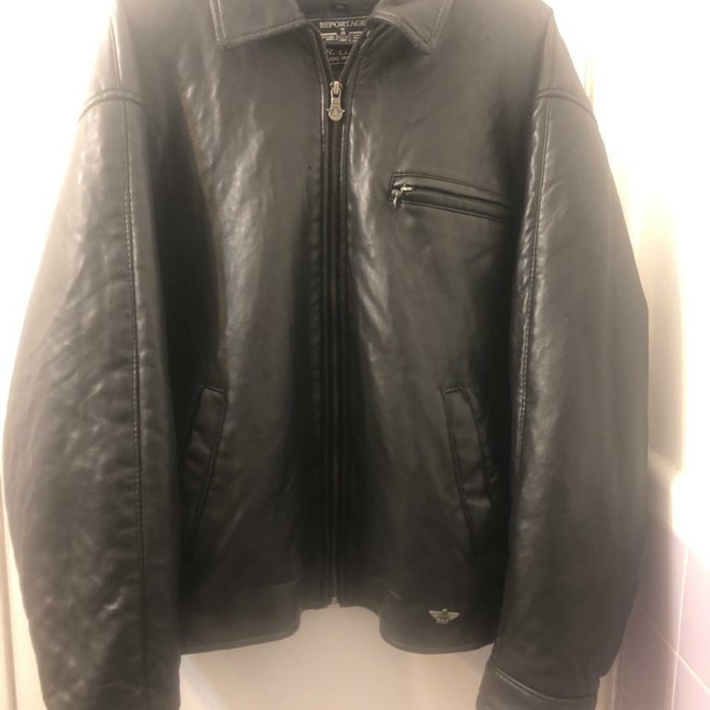 Reportage Black Genuine Leather Jacket